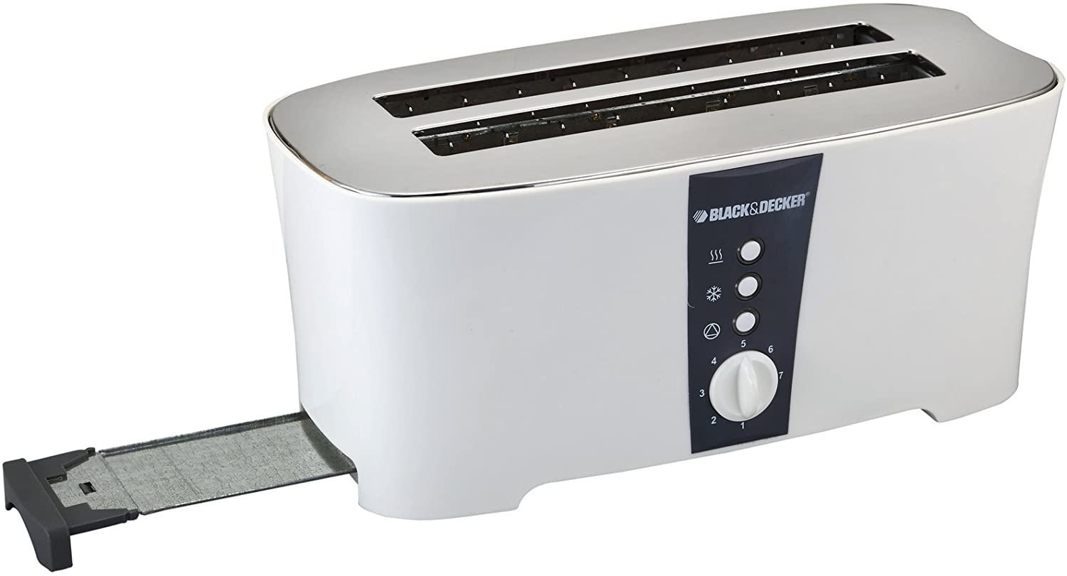 4Slice cool touch Toaster with Electronic Browning Control Black+Decker  1350W ET124 Cairo Mega Store