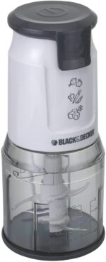 Black+Decker 500W Dual Blade Vertical Chopper with Ice Crusher, White - FC300-B5 - Image 2