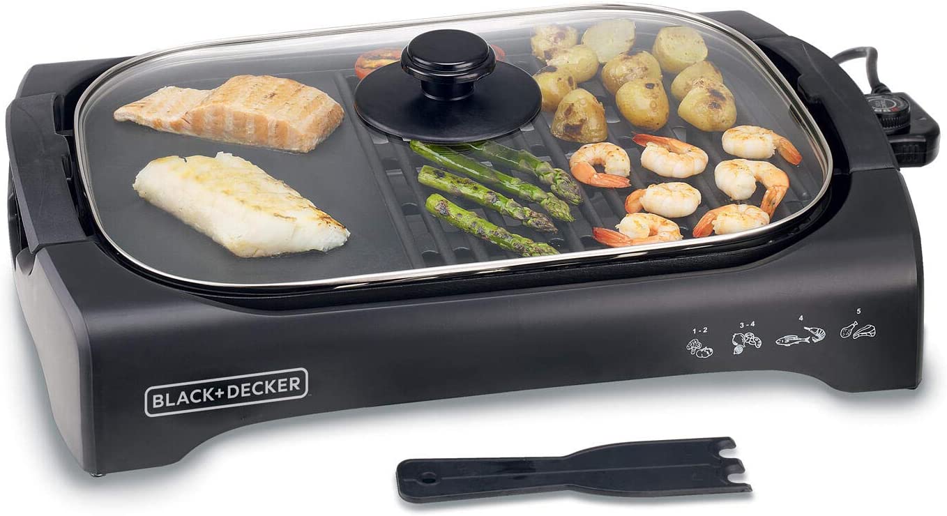 Black+Decker 1400W Contact Grill With Full Flat Grill For Barbecue