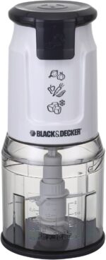 Black+Decker 500W Dual Blade Vertical Chopper with Ice Crusher, White - FC300-B5 - Image 6