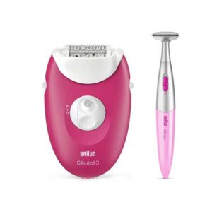 Braun Silk-épil 3 3-420 Epilator Raspberry Pink with 2 Extras