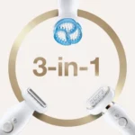 ⁦آلة إزالة الشعر Silk-épil 9 Flex 9010 للاستخدام الجاف ومع الماء مع 6 قطع ملحقة شاملة فرشاة التقشير العميق للجسم.⁩ - الصورة ⁦4⁩
