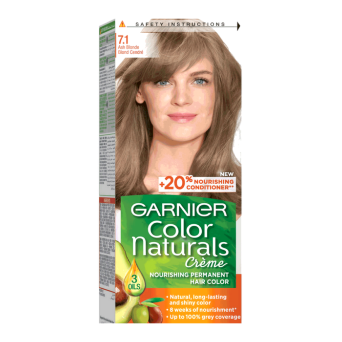 Garnier Color Naturals Nourishing Permanent Hair Color with Conditioner Ash Blonde 7.1 - Image 1