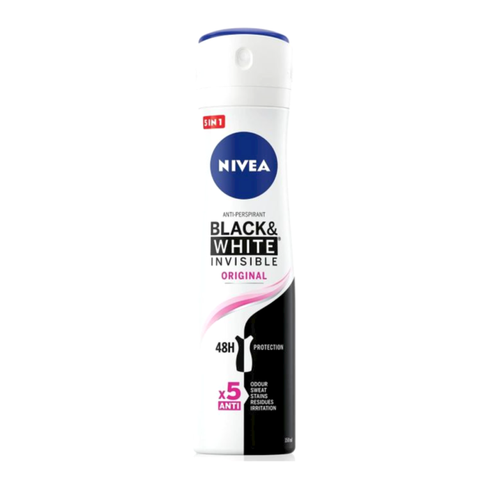Nivea Invisible Black & White Deodorant Spray for Women 150ml - Image 1