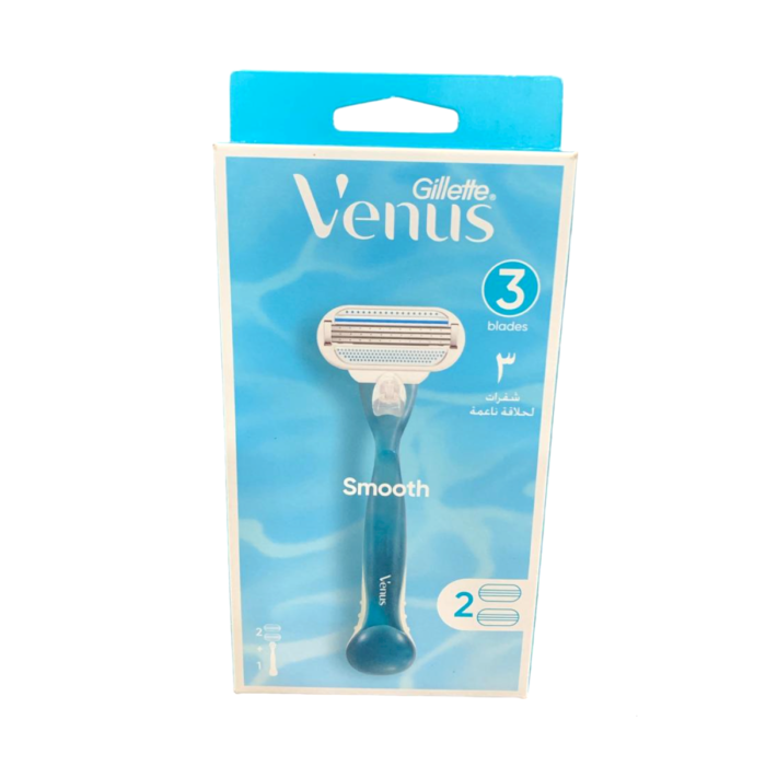 Gillette Venus Smooth Women's Razor + 2 Refill Blades - Image 1