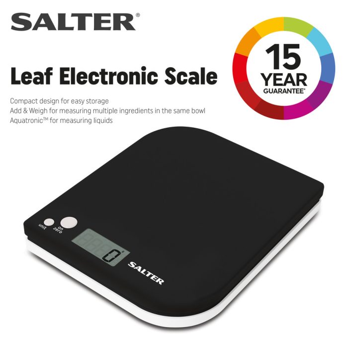Salter Leaf Digital Kitchen Scale - Black - Image 2