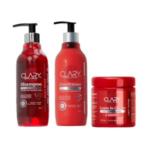 Clary offer shampoo 300ml , conditioner 300ml and leave in cream 300ml
