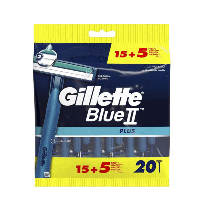 ⁦Gillette Blue Plus Disposable Razors 15 + 5 Free Razors⁩ - الصورة ⁦1⁩