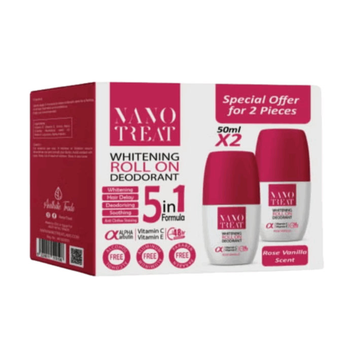 Nano treat whitening roll on rose vanilla 5 in 1 - Image 1