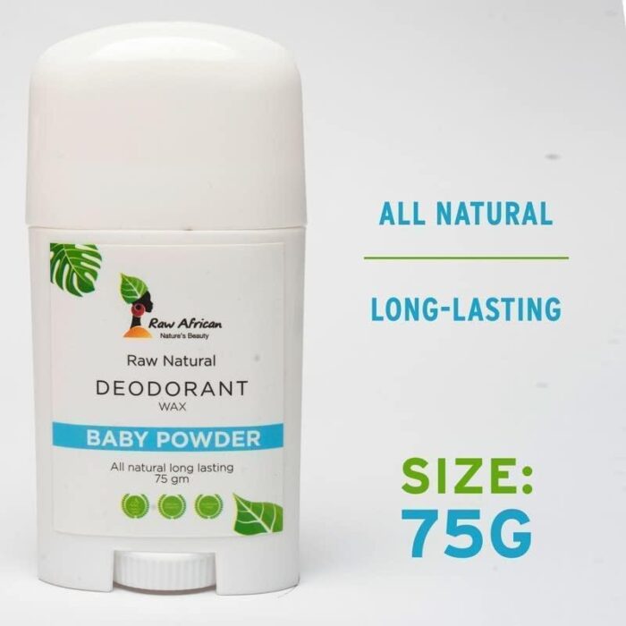 Raw African | Natural Deodorant | Long Lasting | Natural Honey Wax | Aluminum Free | No Harsh Chemicals | No Clogged Pores | Shea Butter | Coconut Oil | Baby Powder | - Image 3